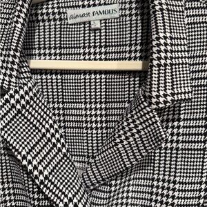 Almost Famous Black and White Houndstooth Women's Blazer Dress